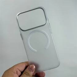Ultrathin Matte Translucent Magnetic Shockproof Case with Metal Lens Frame - iPhone 17 Pro (WHITE)