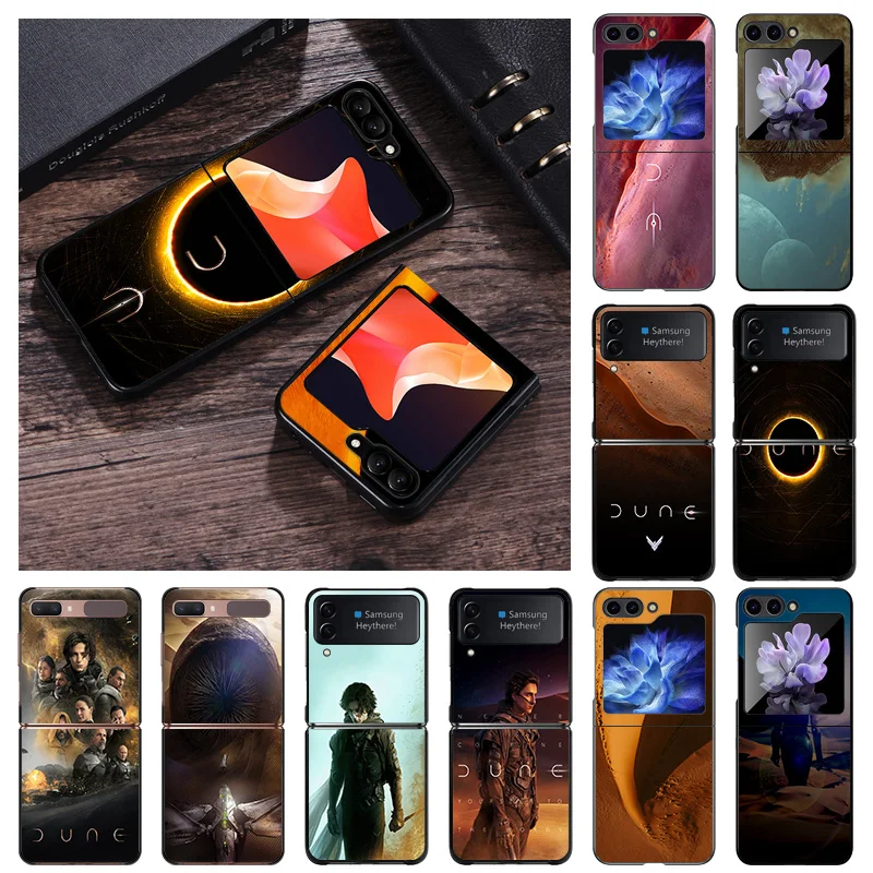 Custodia Opaca Per Telefono Per Samsung Galaxy Z Flip5 Flip4 Flip3 Flip 3 4 5 5G Luxury Dune Movie Zflip Hard Black Cover
