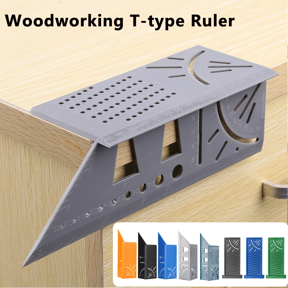 Ttype 3d 45+90 Degree Mitre Angle Measuring Square Gauge Woodworking