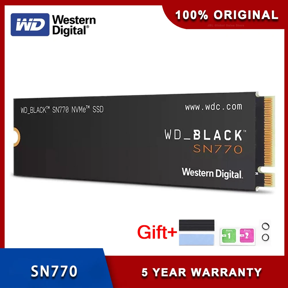 WD_BLACK SN770 1TB M.2 2280 Game Drive PCIe Gen4 NVMe up to 5150