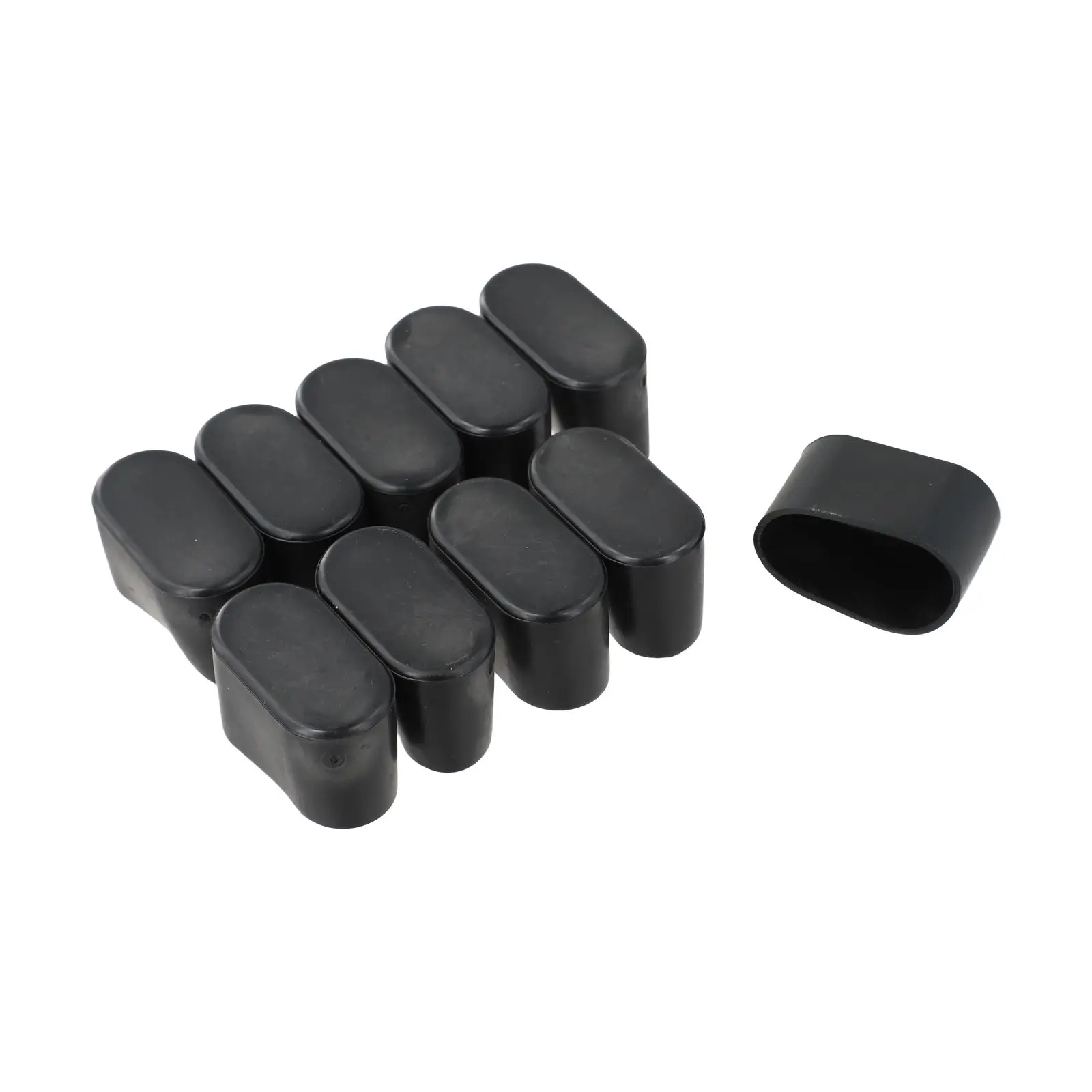 Oval Chair Leg Caps - 10-Pack Rubber Protectors for Indoor & Outdoor Furniture