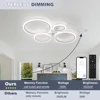 Led Low Noise Ceiling Fan Chandelier Living Dining Table Room Bedroom Kitchen Lights Black White Home Decoration Lamps Fixtures 5