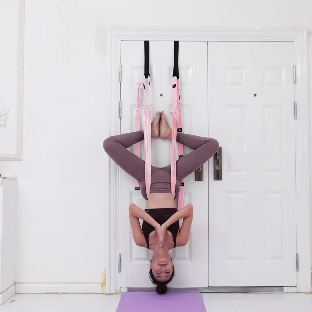 Aerial yoga strap yoga strap yoga resistance bands Aerial Yoga Rope Straight Horse Crotch Open Elastic Yoga Belt Split Lower Waist Trainer Inverted Rope Pull Extension Belt