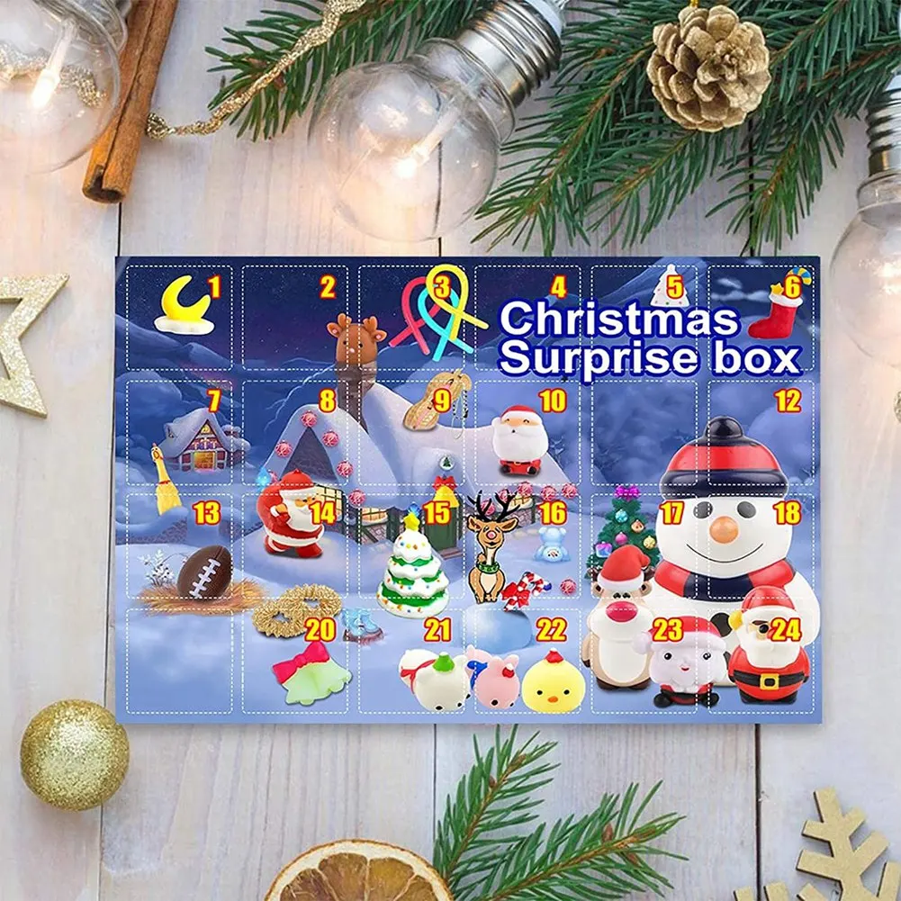 Календарь для Адвента 2021, фиджет, Рождественский календарь с обратным отсчетом, недорогой сенсорный набор игрушек, новинка, декор для детей