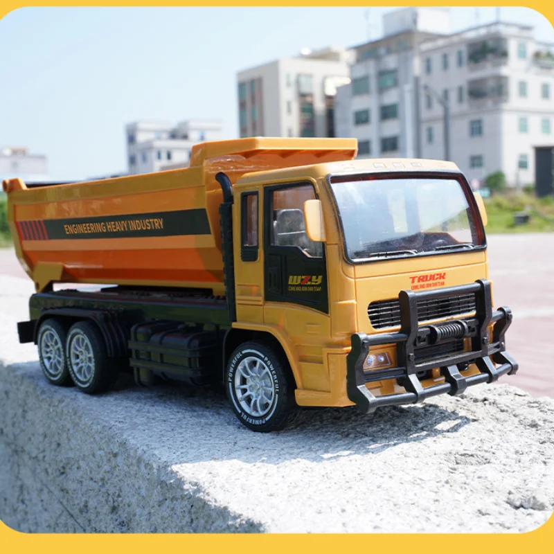 Rc Cars Rc Trucks Rc Construction Toy 2.4G RC Excavator Car Dumper Truck Lighting Remote Control 6CH Engineering Vehicle Tipper Bulldozer Toys Boy Kids Christmas Gift