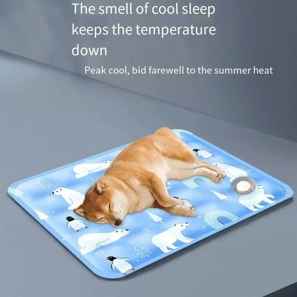 Pet Cooling Mat Ice Gel Bed For Dogs Portable Comfortable Durable_voghion.com