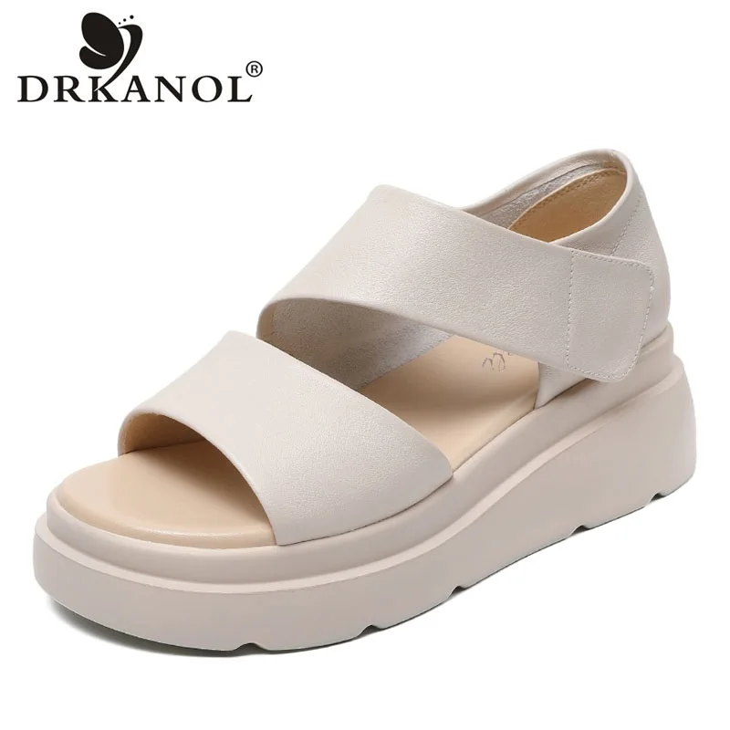 drkanol-concise-women-sandals-2023-solid-color-open-toe-wedges-heel-genuine-leather-sandals-ladies-platform-summer-shoes-beige