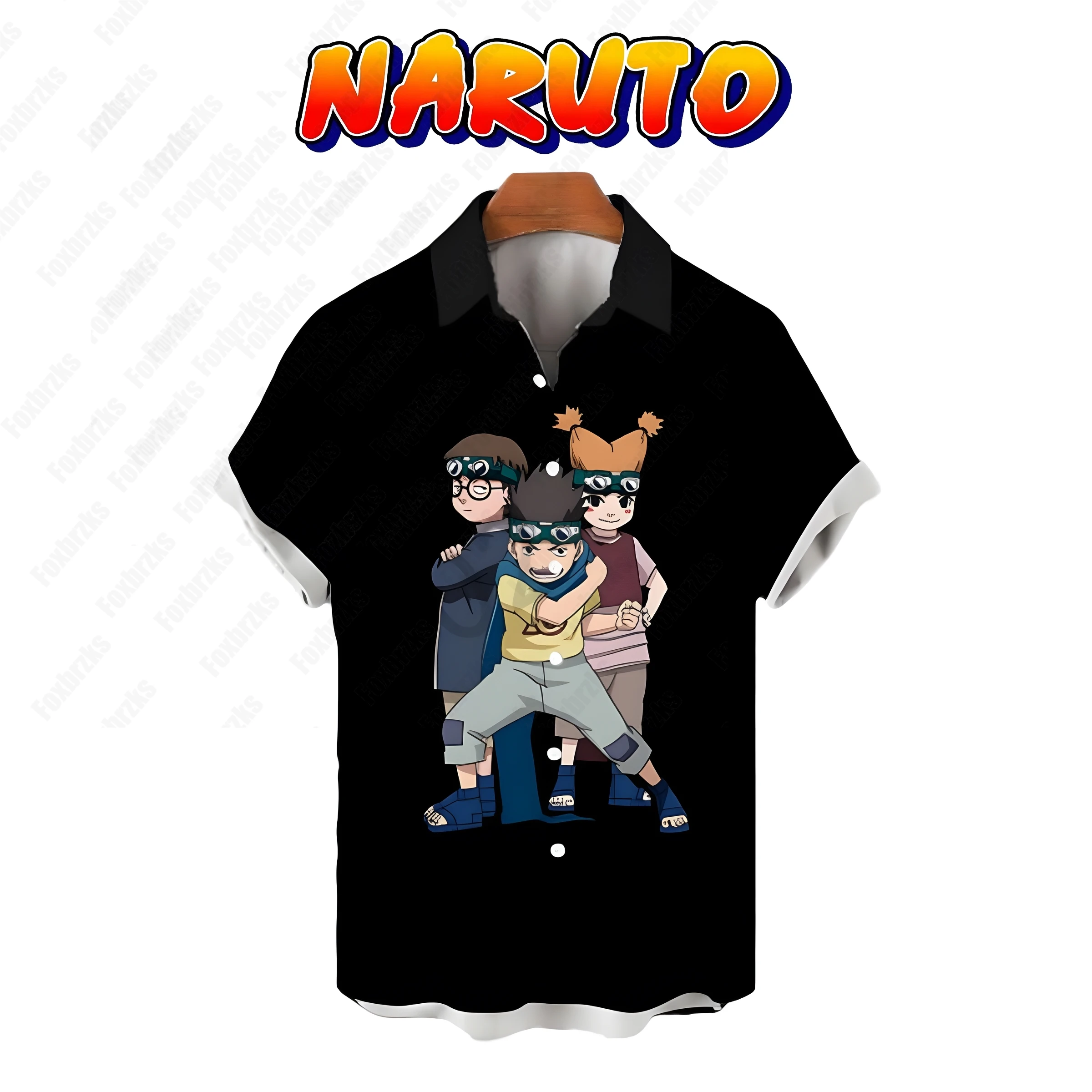 

Men's Shirt Summer Naruto Beach Style Y2k Oversized Seaside Trip Cool High Quality Fashion Anime 2024 5XL Short Sleeve Harajuku