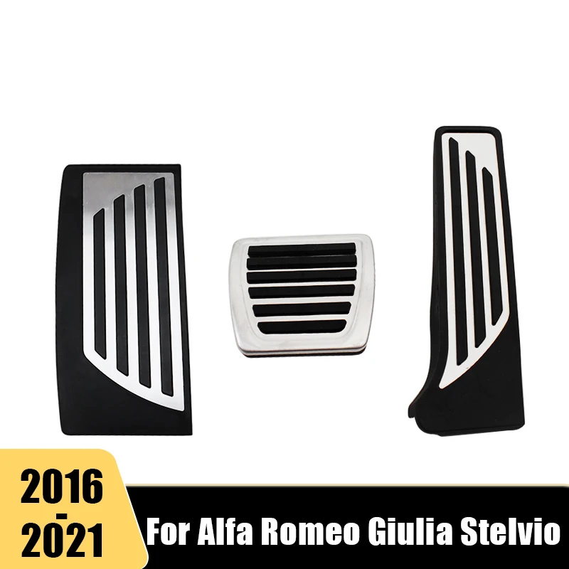 

For Alfa Romeo Giulia Stelvio 2016-2018 2019 2020 2021 Stainless Car Accelerator Brake Pedals Foot Rest Pedal Cover Accessories