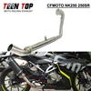 For CFMOTO NK250 NK 250 250SR Exhaust Stainless Steel Exhaust Pipe Motorcycle Exhaust Front Tube Escape Moto Silencer Bike Elbow