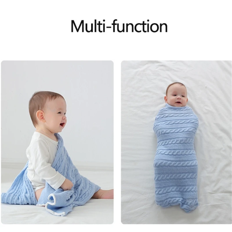 

Newborn Baby Knit Blanket Soft Swaddles Wrap Towel for Wrapping and Sleeping