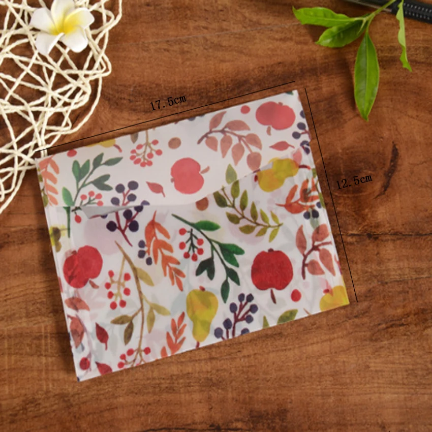 Lovely Sulfuric Acid Paper Translucent Envelope Color Printing Envelope Small Fresh Envelope 10pcs/lot 12.5*17.5 Kraft Paper Envelopes Mailing Envelopes
