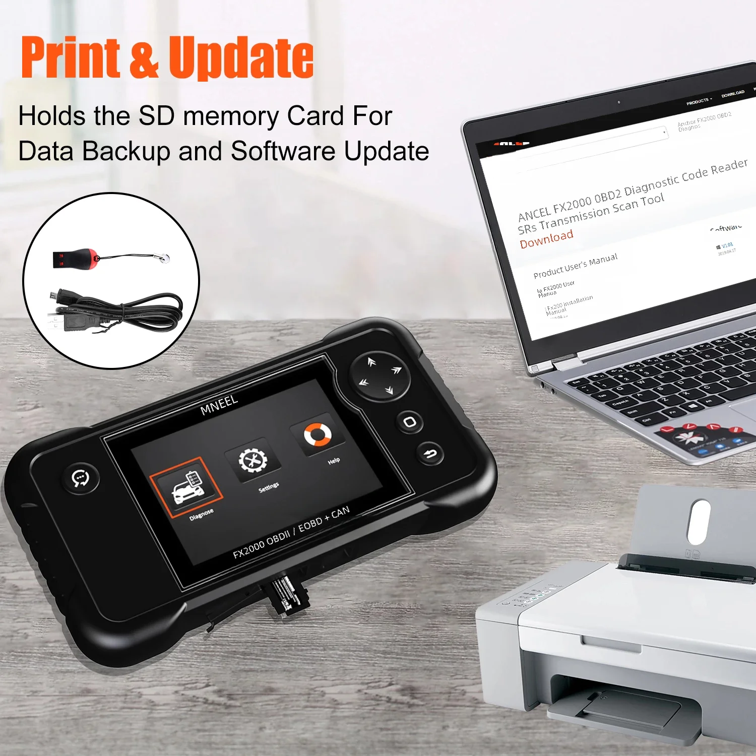 ANCEL FX2000 OBD2 Car Scanner Code Reader ABS SRS Airbag Transmission Engine System Diagnostic Automotive Tools Free Update 6