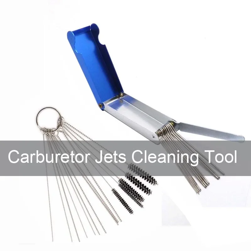 Carburetor Jets Cleaning Tool Needles Brushes Set Motorcycle Carburetter Jet Injector Nozzle Wire Clean Spray Cleaning Tools