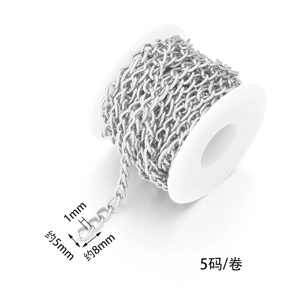 2-5 Yards/Rolle Aluminium Twisted Ketten Gold Silber Verlängerung Link Kette Für DIY Handgemachte Armband Halskette Anschlüsse Zubehör – Detail 15