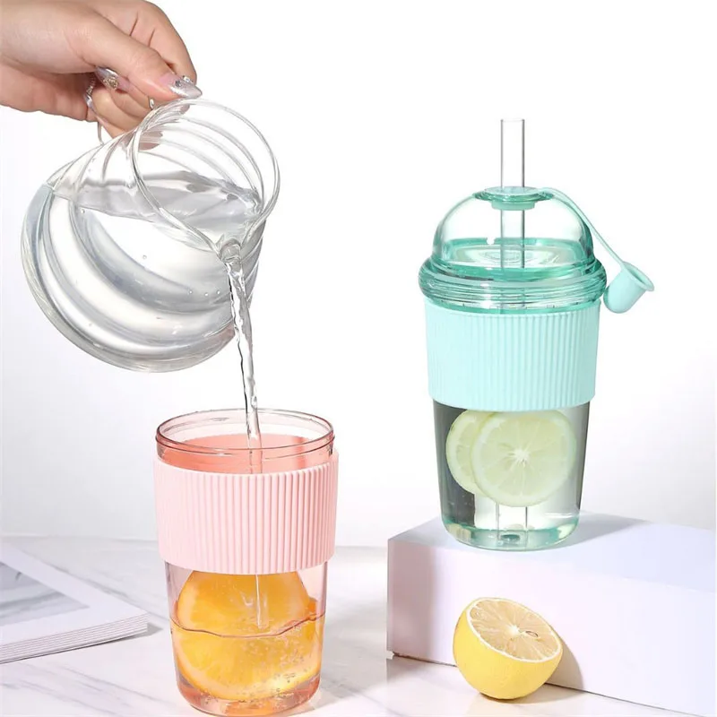 High-Capacity Reusable Beverage Cup with Lid