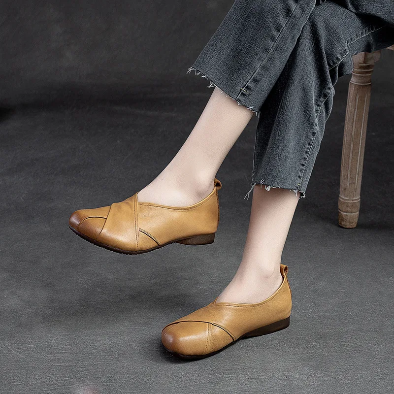 

Loafers Women Genuine Leather Shoes Low heels Soft Ballat Flats Women Slip On Lazy Shoes Drive Handmade Girls Spring Shoes2023