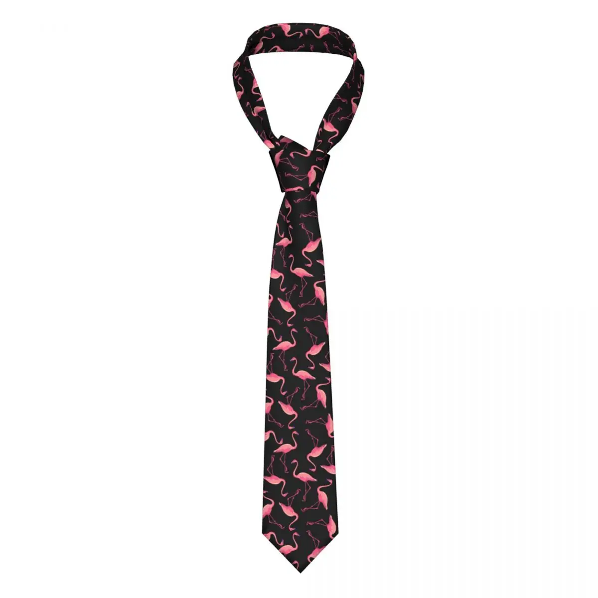

Flamingo Bird Animal Necktie Men Slim Polyester 8 cm Wide Pink Neck Ties for Mens Shirt Accessories Cravat Business