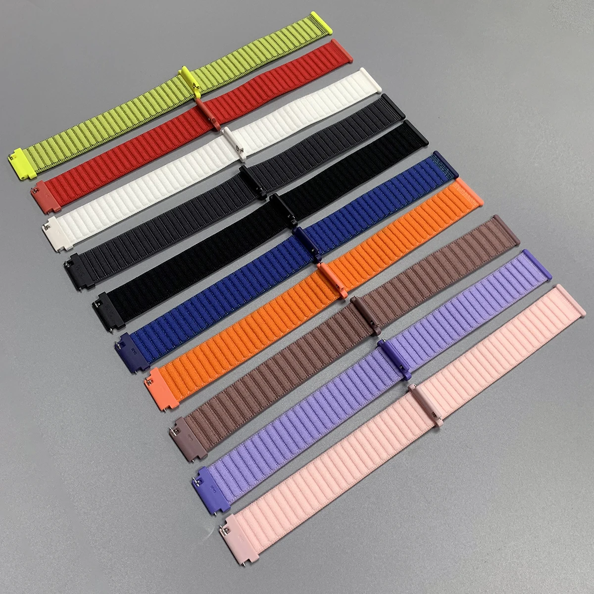 Nylon Velcro Strap Braided Bracelet Band - 20/22mm Adjustable Watchband