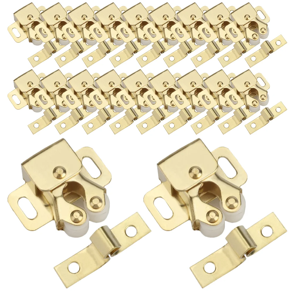 20 Pcs Double Roller Lock Latch Cupboard Cabinet Catch Door RV Screen Latches Cold Rolled Steel Shutter Fasteners