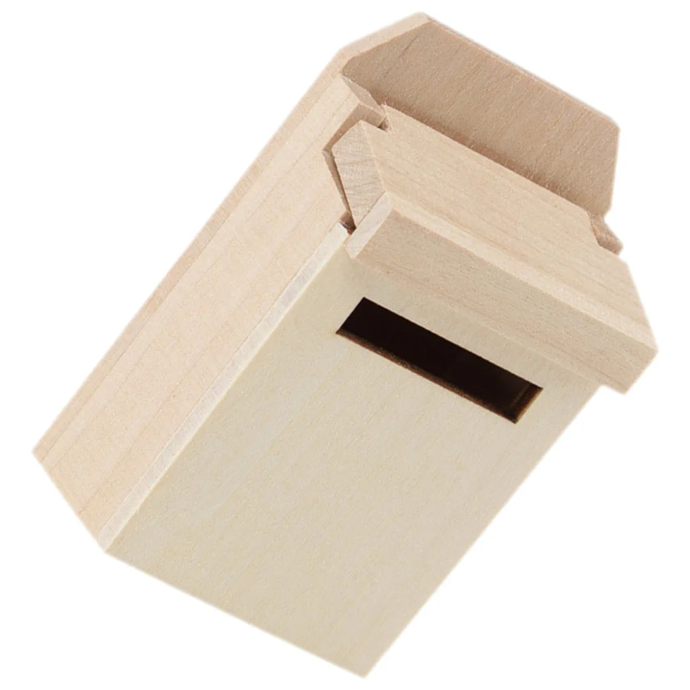 Mini Wooden Mailbox Model Miniature Furniture Dollhouse Decor Post Box Letter Box Garden Supplies House Accessories