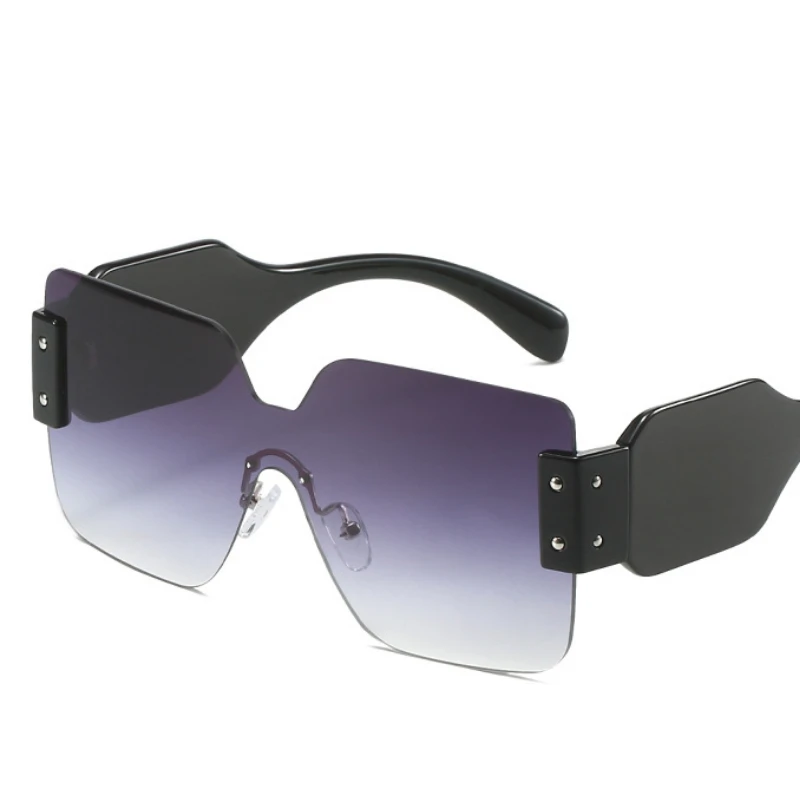 

Oversized Ladies Sun Glasses Black Fashion One-Piece Sunglasses Big Frame Luxury Brand Designer Retro Glasses Unisex