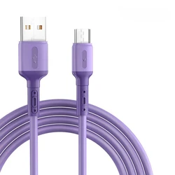 Ultra - Durable 3A Liquid Silicone Fast Charging USB Cable - Micro USB/Type - C, High - Speed 1m/2m/3m - 1m (Android Purple)
