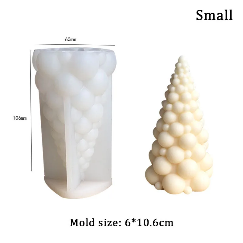 3D Bubble Christmas Tree Silicone Candle Mold Handmade Scented Candle Making Kit Gypsum Resin Soap Mould Christmas Decor Gifts