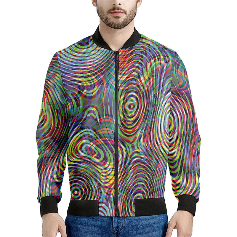 thumbnail image 1 of Chaqueta con cremallera con estampado 3D de degradado psicodélico para hombres, sudaderas de gran tamaño, chaquetas bomber de manga larga para primavera y otoño para mujeres, 1 of 4