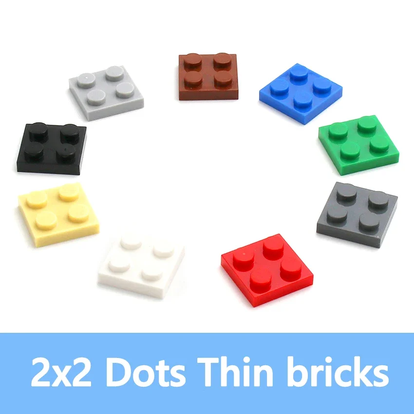 얇은 피규어 벽돌 2x2 도트 85PCS DIY 빌딩 블록 어린이를위한 3022 플라스틱 장난감과 호환, 교육용 크리에이티브 크기