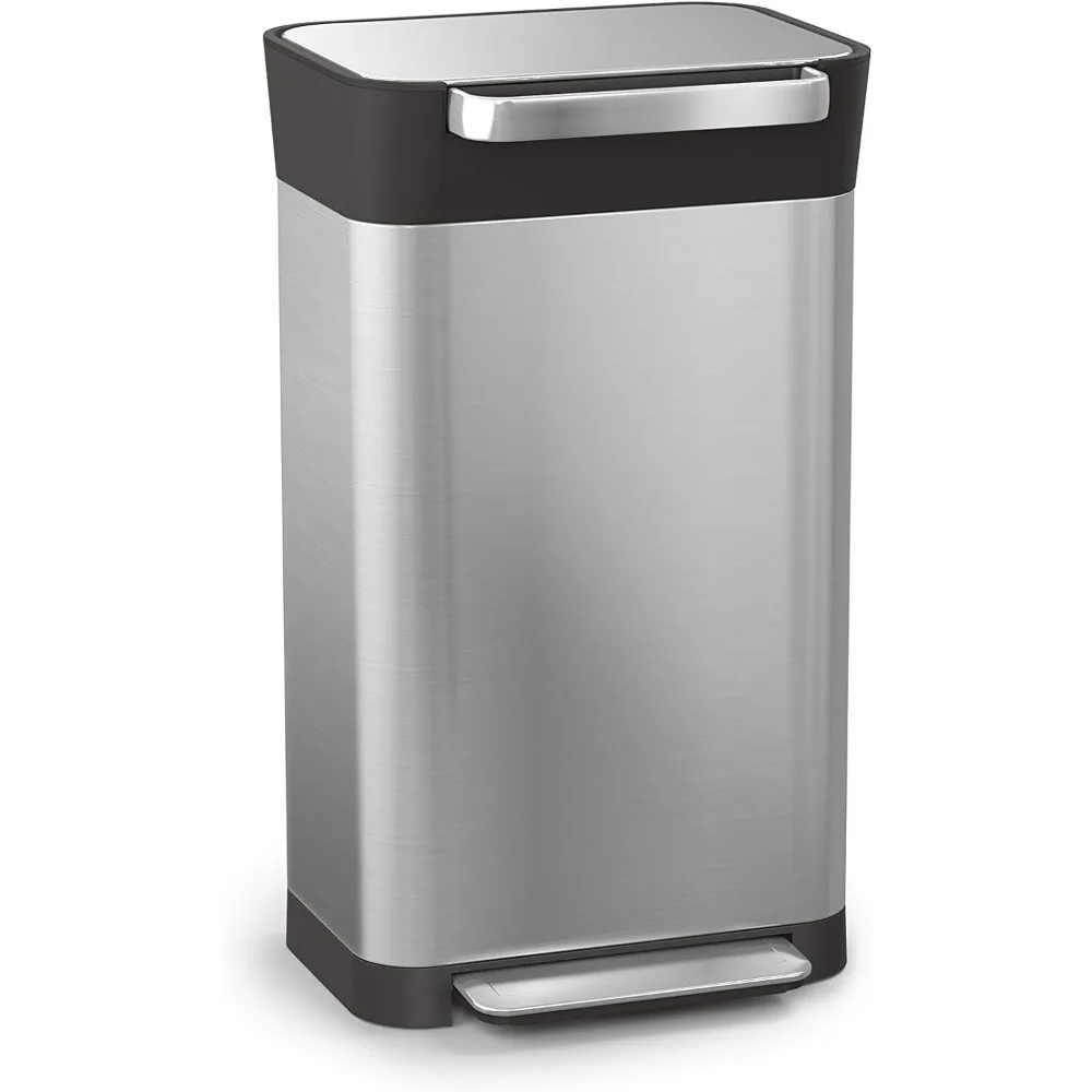 Intelligent Waste Titan Trash Can Compactor with Odor Filter, Holds Up to 90L After Compaction, Stainless Steel, 30L