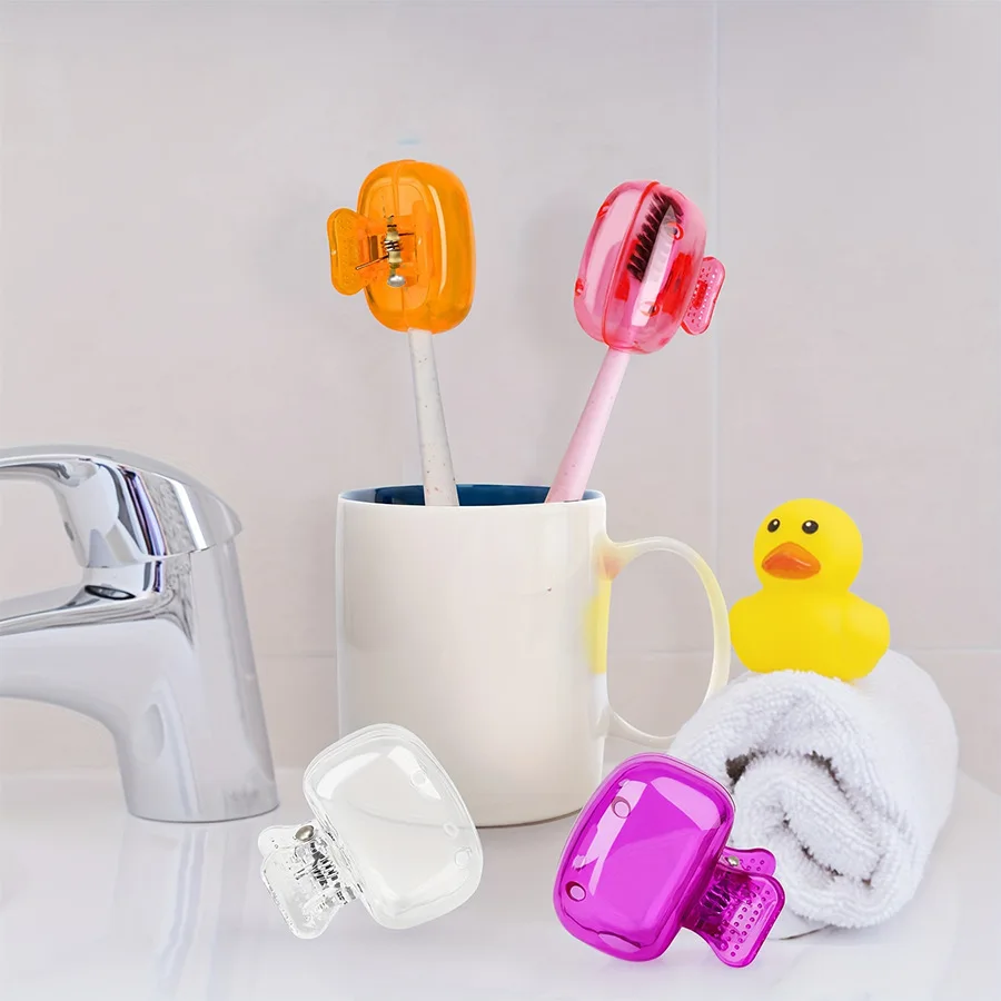Travel Toothbrush Head Covers Toothbrush Protector Cap Brush Pod Case Protective Portable Plastic Clip For Household Travel toothbrush covers toothbrush case