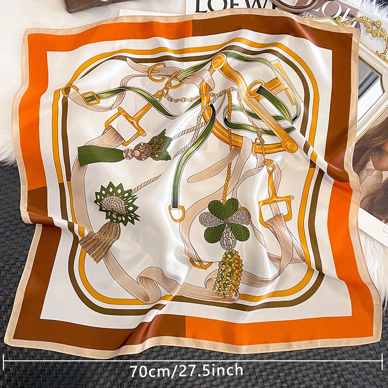 1pcs 70cm Women's Simulated Silk Square Scarf Fashionable and Versatile High-end Scarfs Bag Clothing Accessories Square Scarf 3