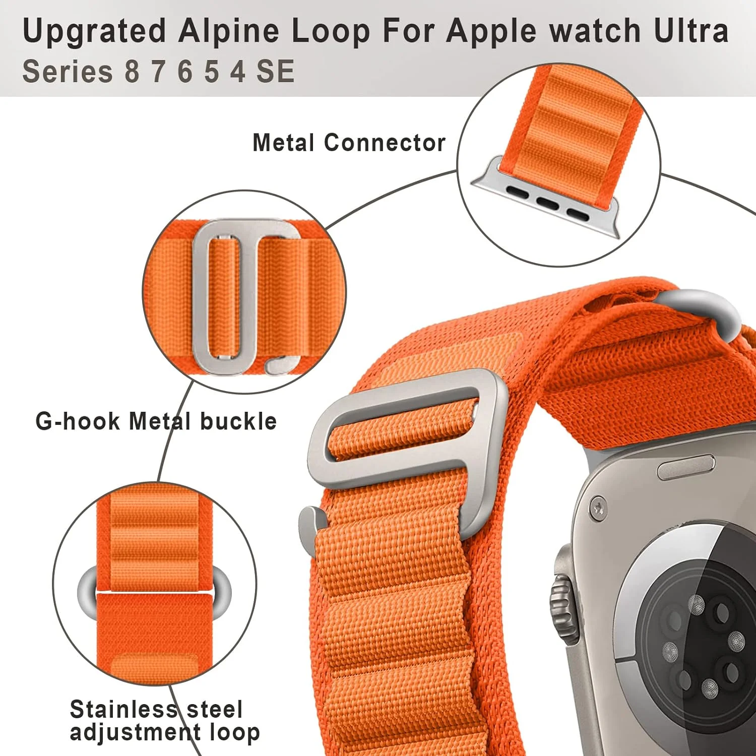 Enhanced Nylon Alpine Loop Band for Apple Watch - Premium Strap Bracelet