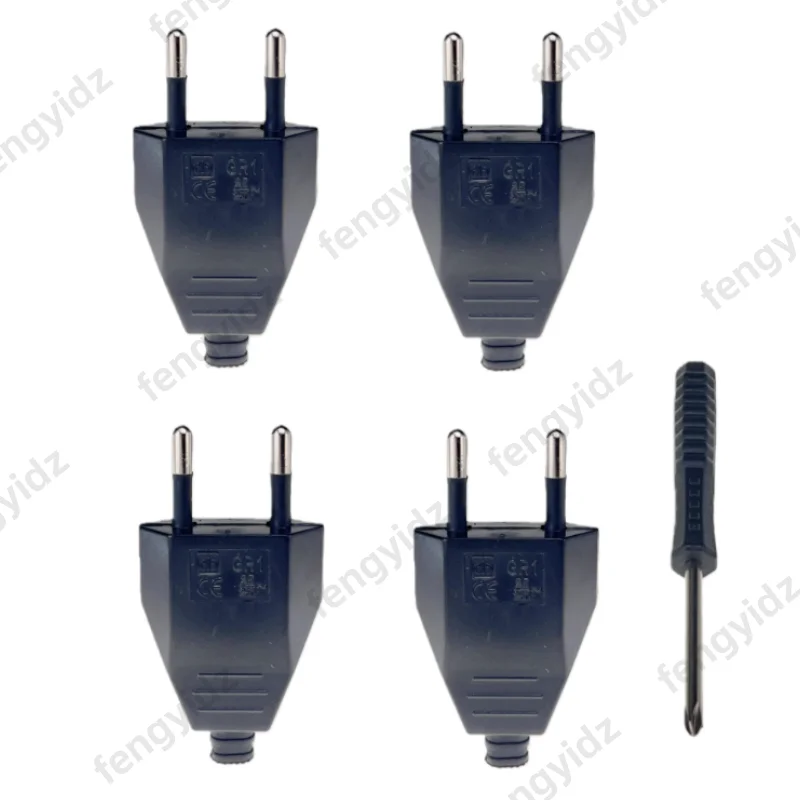 4PCS 유럽형 전원 플러그 재배선 가능 소켓, 드라이버가 포함된 전기 EU 플러그 어댑터, 슈코형 수 플러그 배선 커넥터