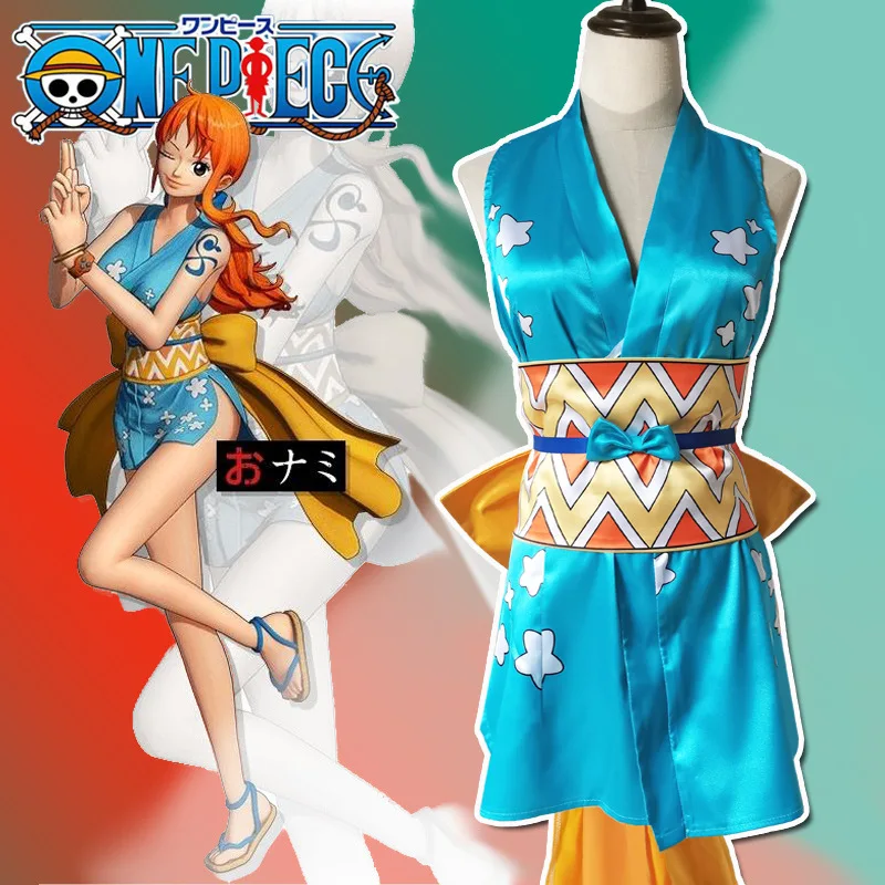 One Piece Anime Nami Cosplay Costumes Skirt Suits Tiaras Girdle Oversized  Bows Skirts Women Carnival Party Costumes - AliExpress