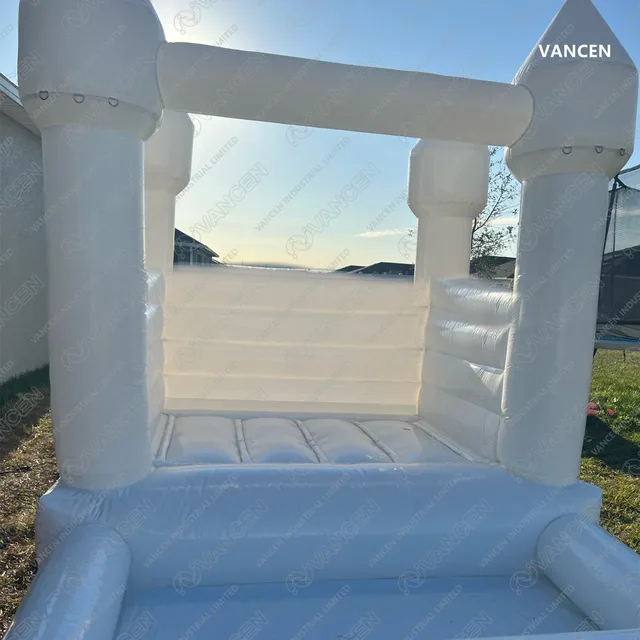 Wholesale Air Bounce Jumping Inflatable Wedding Castle White Bounce House With Ball Pit For Kids Moonwalk Party Celebration 6
