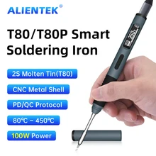 T80/T80P Smart Electric Soldering Iron 100W Adjustable Constant Temperature Fast Heat Portable Digital Welding Station Kit C245