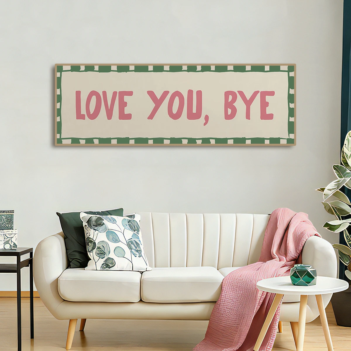 Love You Bye Minimalist Love Quote Canvas Poster - Valentine's Day Home Decor Wall Art