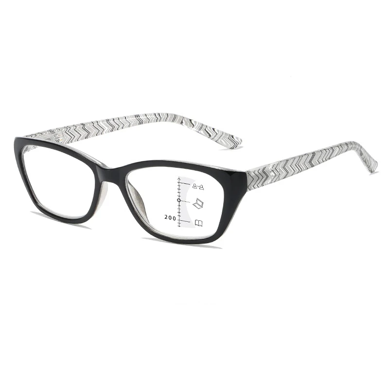 Progressive Multifokus-Computer-Lesebrille Anti-Blaulicht Quadrat Retro Lupe Dioptrien Brillen Brillen Vision Care