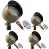 LED Outdoor Landscape Lighting 9W PAR 36 Brass Spotlights 4-Pack Waterproof Wall Wash Security Lamps Garden Trees Patio Energy 1