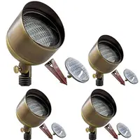 LED Outdoor Landscape Lighting 9W PAR 36 Brass Spotlights 4-Pack Waterproof Wall Wash Security Lamps Garden Trees Patio Energy 1