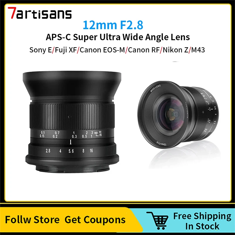 7 Artigiani Nuovo 12Mm F2.8 Mark Ii Aps-C Obiettivo Super Ultra Grandangolare Per Sony E Nikon Z Canon Eos-M Canon Rf Fuji Xf M4/3