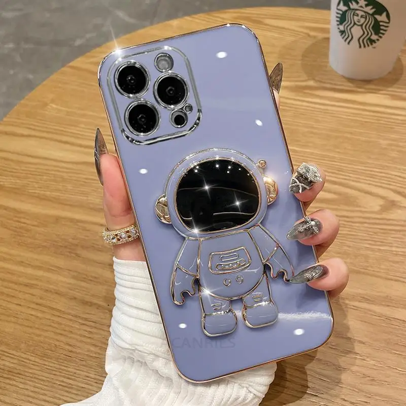 Astronaut Holder Plating Silicone Stand Case