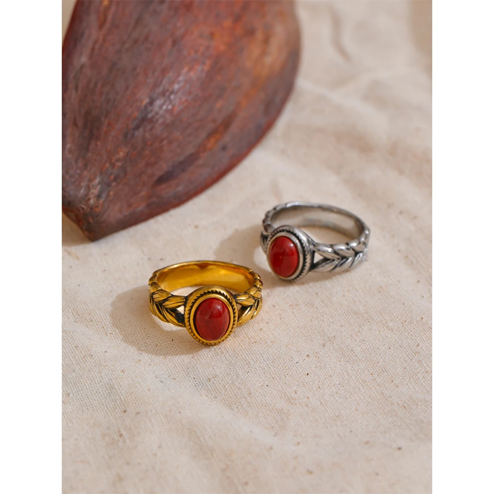 Yhpup Retro Stainless Steel Ring