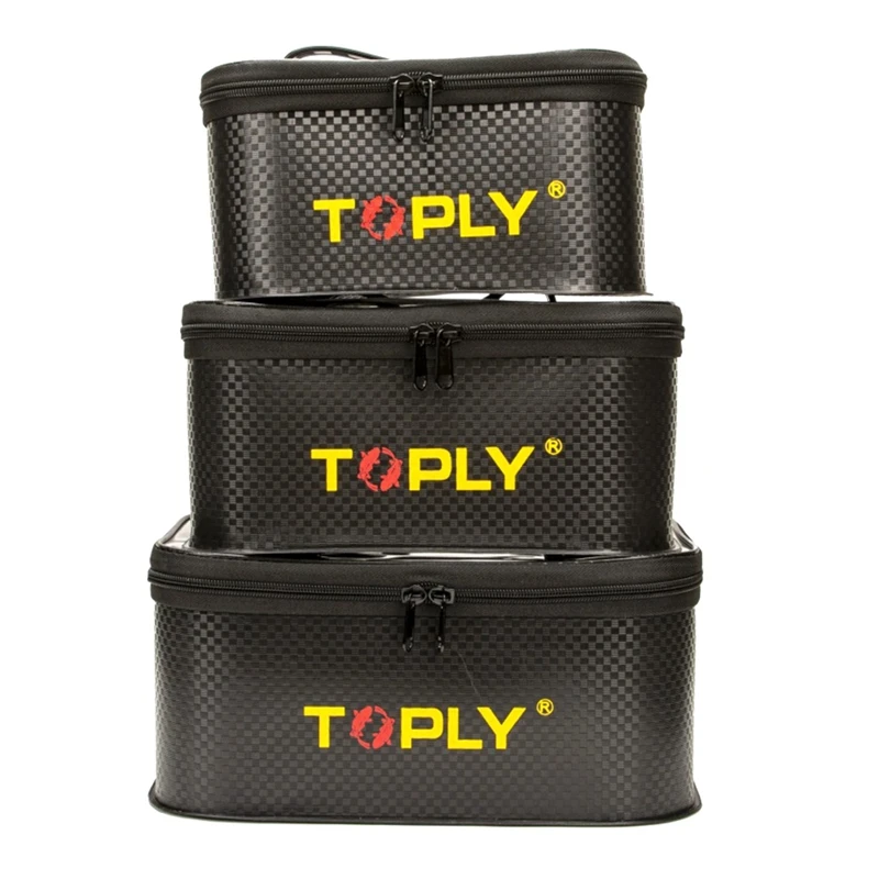 

TOPLY 3 Pack Thickened Portable Fish Box Large Capacity Square Storage Bag For Lure Outdoor Fishing Pack Set