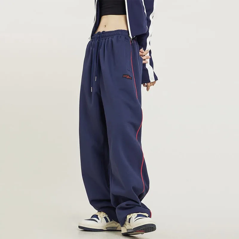 Vintage Baggy Jogging Striped Sweatpants Women Harajuku Streetwear Hip Hop Elastic Waist Straight Oversize Casual Sports Trouser