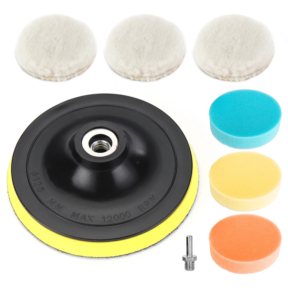 

8Pcs 3/4/5 Inch Polishing Kit Polishing Pad Car Waxing Sponge Disk Wool Wheel for Auto Body Beauty Polisher Washing Car Gadget