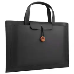 PU Leather Laptop Bag Case Carrying Briefcase for Tablets and Laptops - Stylish Handbag Sleeve (Black)
