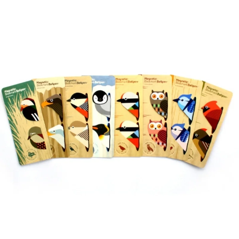 Creative Lovely Birds Magnet Bookmark Ballpen Special Shaped Magnetic Bookmarks Book Accessories korean stationery